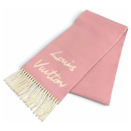 Louis Vuitton Pink and White Wool/Alpaca Stole Pink White