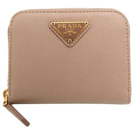 Monedero Prada de piel Saffiano Beige