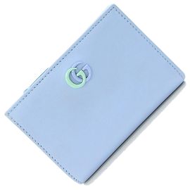 Cartera bi-fold Gucci en cuero azul claro y verde Verde claro Azul claro