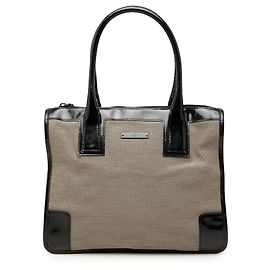 Gucci Gray Canvas Handbag Brown