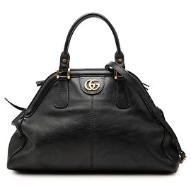 Sac Satchel Rebelle Gucci en cuir de veau noir taille Medium Noir