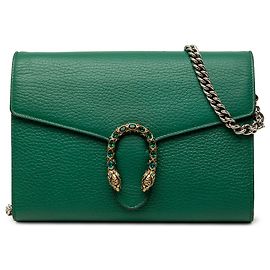Cartera Dionysus con cadena de piel de becerro verde Gucci Verde