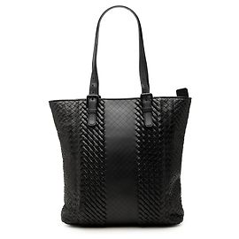 Bottega Veneta Black Nappa Intreccio Imperatore Tote Black
