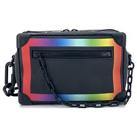 Louis Vuitton Black Taiga Rainbow Soft Trunk Noir