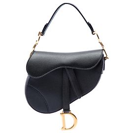 Dior Black Mini Grained Calfskin Saddle Nero