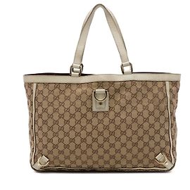 Sac cabas Gucci Abbey D Ring en toile GG beige Beige
