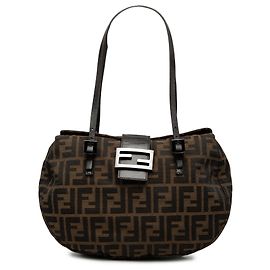 Fendi Brown Zucca Canvas Shoulder Bag Brown