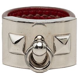 Hermès Silver Palladium Plated Collier de Chien Ring Silvery