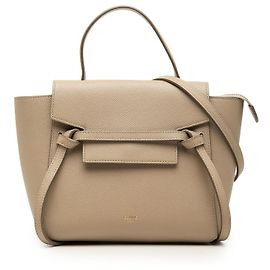 Céline Bolso cinturón Celine Nano de piel de becerro granulada Beige Beige