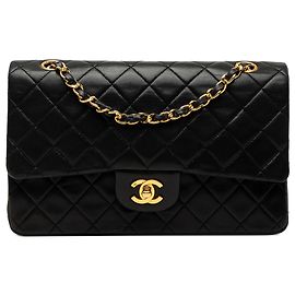Chanel Black Medium Classic Lambskin Double Flap Black
