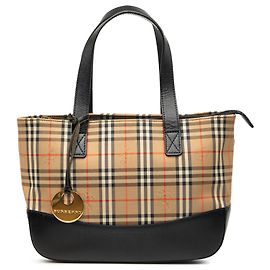 Burberry Beige Haymarket Check Canvas Tote Beige