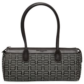 Bolso de hombro Balenciaga BB Monogram Gris Castaño