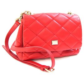 Dolce & Gabbana Red Leather Shoulder Bag Red