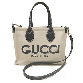 GUCCI Lido Collection Mini Tote Bag Beige