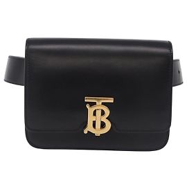 Cinto Burberry TB Belt Leather Preto