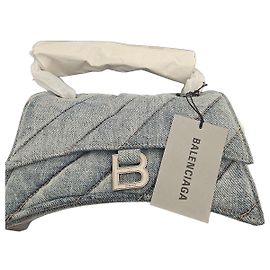 Borsa a tracolla in denim Balenciaga Blu