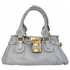 Chloé Chloe Paddington Y2K em couro azul claro GHW Azul