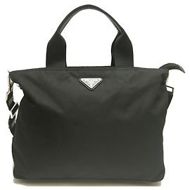 Prada BN1321 Tote Bag VELA Nylon NERO Black