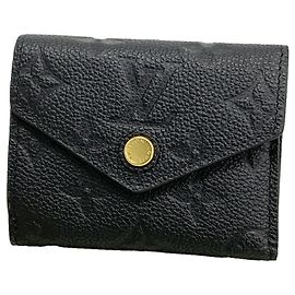 Carteira Tri-fold Louis Vuitton Monogram Empreinte Portefeuille Zoe Preto