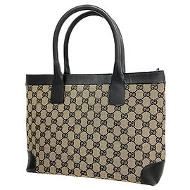 Sac cabas Gucci GG Canvas Noir Beige