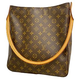 Sac à épaule Louis Vuitton Monogram Looping GM Marron