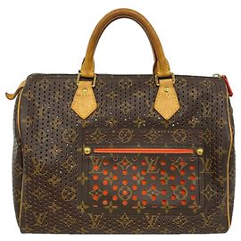 Bolsa de mão Louis Vuitton Monogram Perfo Speedy 30 Laranja
