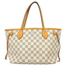 Saco Tote Louis Vuitton Damier Azur Neverfull PM Branco