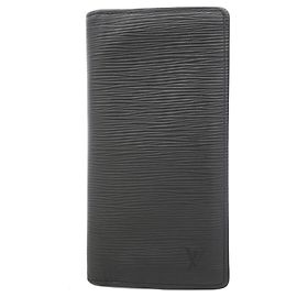 Portafoglio lungo Louis Vuitton Monogram Eclipse in pelle Epi Nero