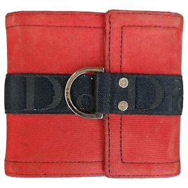 Christian Dior Addict Canvas and Leather Wallet Black Red