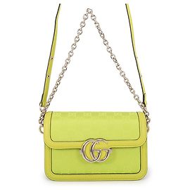 Bolsa de Ombro Gucci GG Marmont Small com Corrente Verde