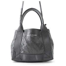 Bolsa Balenciaga em couro e lona cinza Marrom