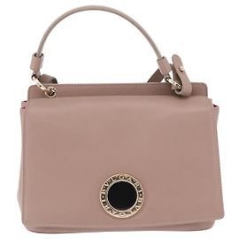 Bulgari Bvlgari Signature Top Handle Leather Medium Beige