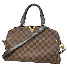 Louis Vuitton Damier Kensington Bowling Handtasche Damier ebene