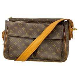 Louis Vuitton Monogram Vivacite GM Shoulder Bag Brown