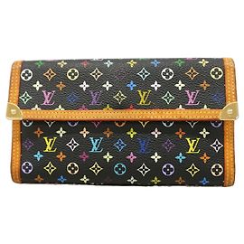 Louis Vuitton Tri-fold Long Wallet in Noir Black