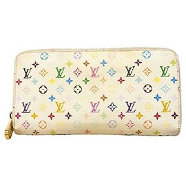 Louis Vuitton Monogram Multicolor Long Wallet Pink White