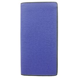 Louis Vuitton Taiga Portefeuille Brazza Long Wallet Azul