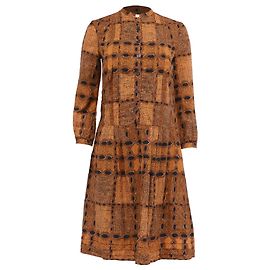 Abito camicia midi stampato Burberry Brit Irenie in cotone marrone Marrone