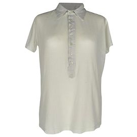 Polo de manga corta Dries Van Noten en algodón marfil Blanco Crudo