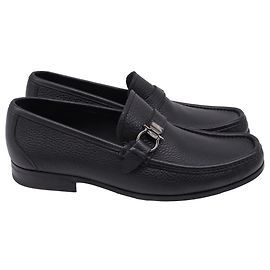 Mocassini Salvatore Ferragamo Grandioso Gancini Bit in pelle nera Nero