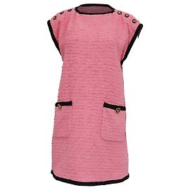 Mini-robe Gucci brodée en tweed rose Rose