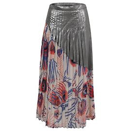 Jupe midi plissée imprimée Dries Van Noten en polyester multicolore Multicolore