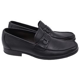 Salvatore Ferragamo Mocasines Ferragamo Gancini en cuero negro Negro
