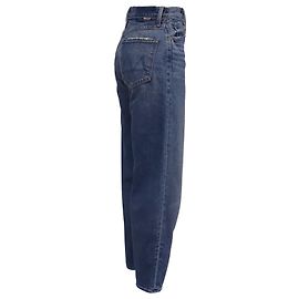 Mother Barrel Jeans in Blue Cotton Other Python print