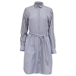Autre Marque Robe chemise midi rayée Brooks Brothers en coton bleu Bleu