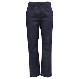 Pantaloni in denim a gamba dritta Burberry in cotone blu navy Blu navy