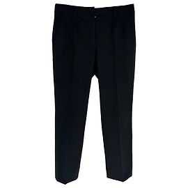 Dolce & Gabbana Dolce and Gabbana Slim Fit Hose aus schwarzer Wolle Schwarz