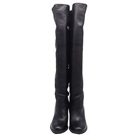 Stuart Weitzman Over-the-Knee Boots aus schwarzem Leder Schwarz