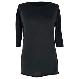 Jil Sander 3/4 Sleeve T-Shirt in Black Cotton Black