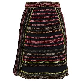 Saia midi riscada em malha Missoni em poliamida multicolorida Multicor
